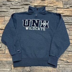 UNH Wildcats 1/4 Zip Pullover Womens Small Blue NCAA College Sweater Sweatshirt
